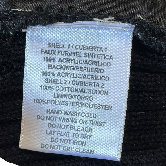 Rebecca Malone Black Faux Fur Ribbed Knit Open Vest w/ Pockets Women’s M NWT - Picture 6 of 10